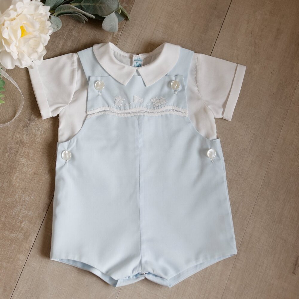 Boy's Heirloom Jon Jon 2 Piece Vintage Train Shortall Feltman Brothers CLASSIC